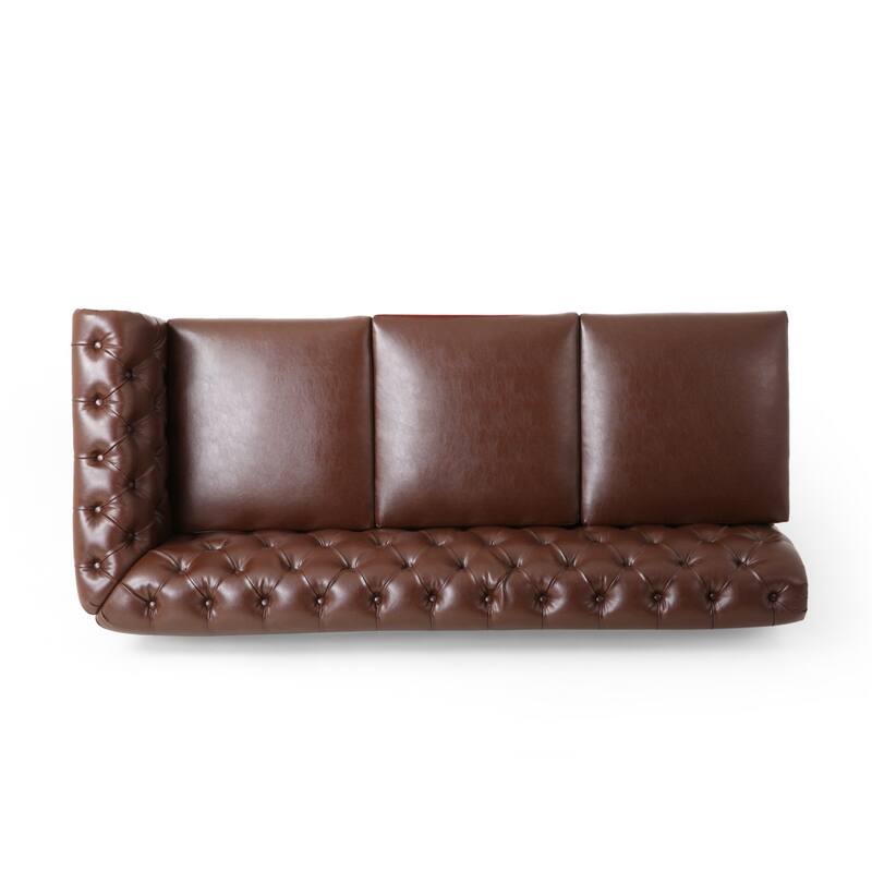 Castalia Chesterfield Tufted 7-seat Sectional Sofa by Christopher Knight Home - 114.00" L x 70.00" W x 31.50" H