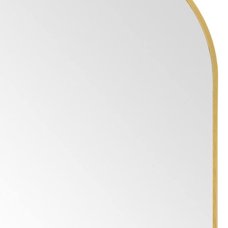 HomeRoots 64" Gold Metal Arch Freestanding Framed Standing Mirror - 21.00 in. x 64.00 in. x 0.80 in.