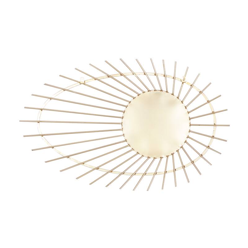 Gold Iron Contemporary Wall Mirror 34 x 22 x 1 - 22 x 1 x 34