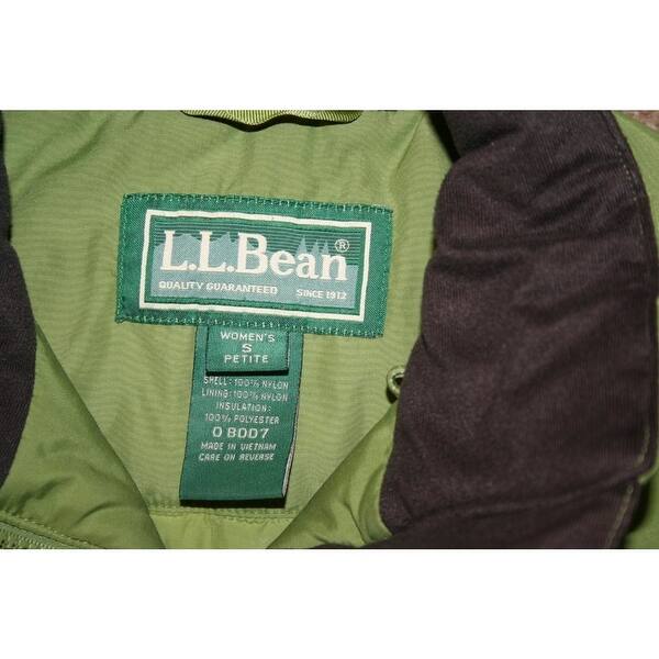 Shop Ll Bean Green Small Petite Coat Primaloft Zip Up Winter