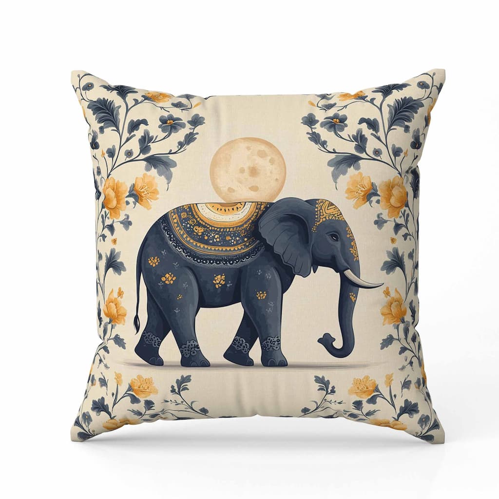 Moonbeam Elephant Faux Suede Reversible Throw Pillow Gray and Orange