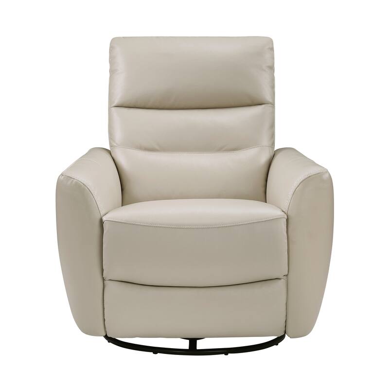 Cillian 35.5" Leather Swivel Glider Recliner - 360-Degree Metal Swivel