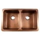 preview thumbnail 3 of 1, Sinkology Ganku Copper 36" Double Bowl Undermount Farmhouse Apron Kitchen Sink