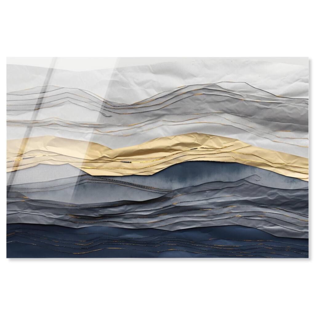 Flowing Golden Tide Acrylic by Art Remedy, Ready to Hang