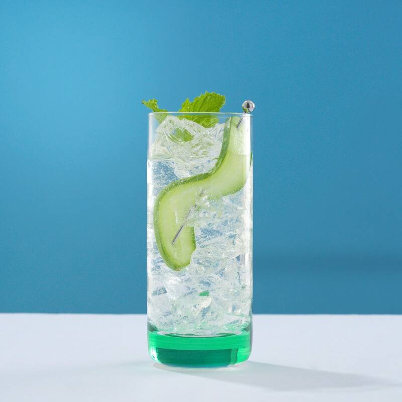 JoyJolt Hue Colored Highball Drinking Glasses - 13 oz - Set of 6 - 13 oz