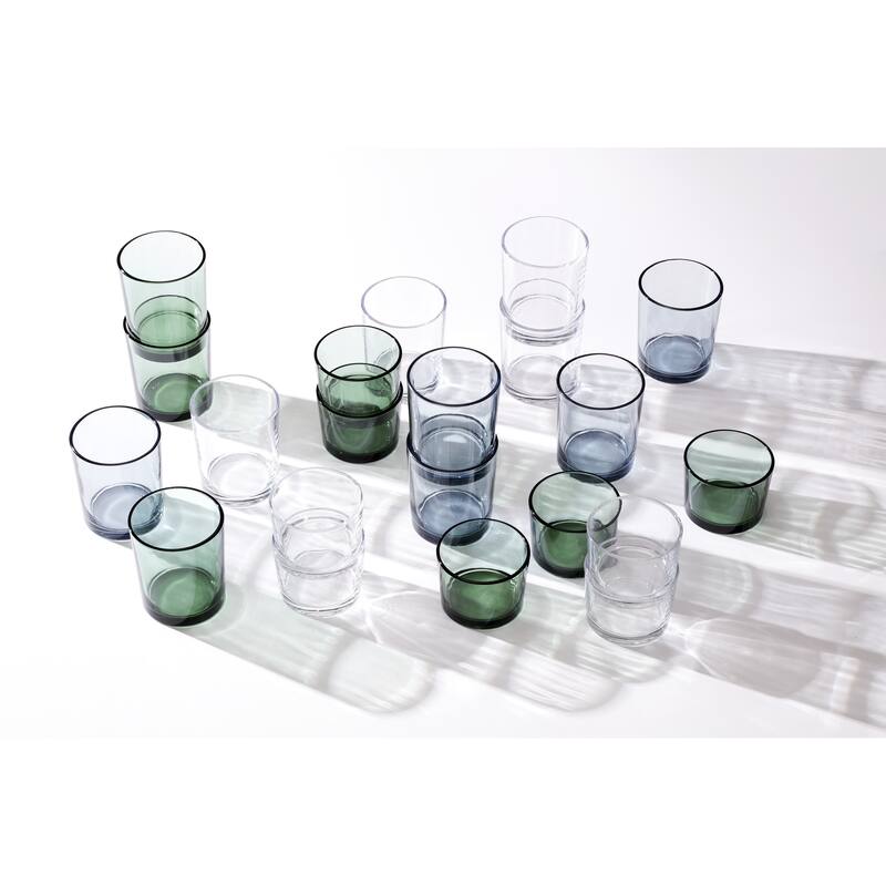 Oneida Stackables Drinkware, Set of 6, Tall Glasses - 6-Piece Tall: 4" H x 3.5" Round; 14 fl. oz.