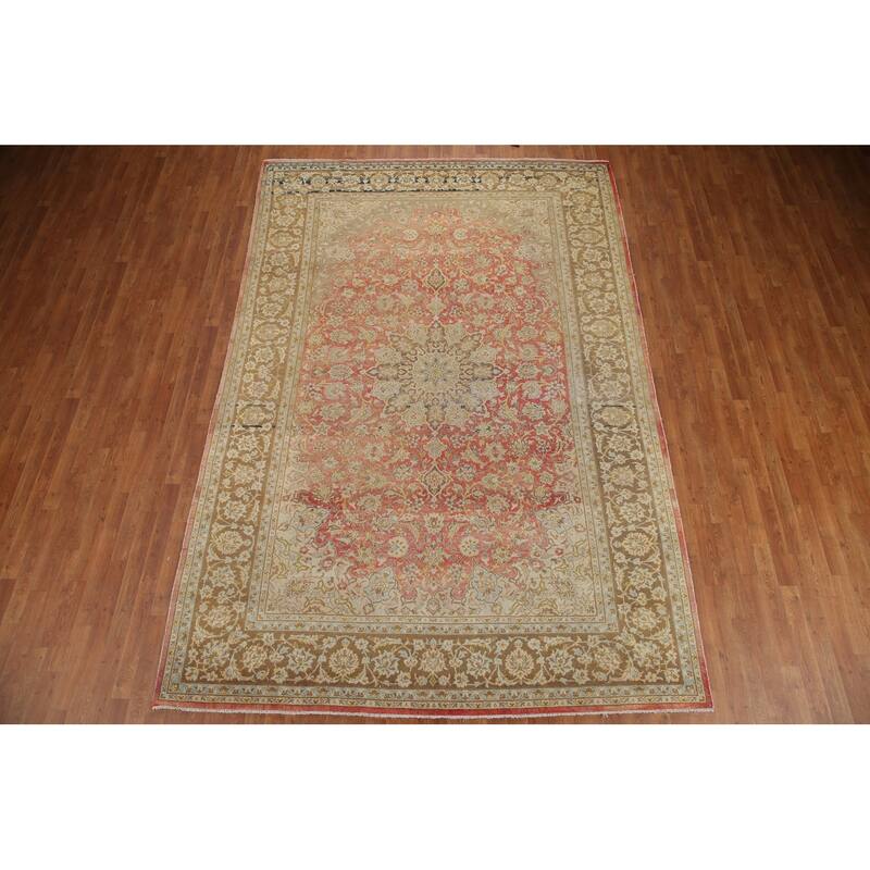 Hand Knotted Oriental 100% Wool Carpet Traditional Floral Red Najafabad Area Rug - 11' 5'' X 7' 9''