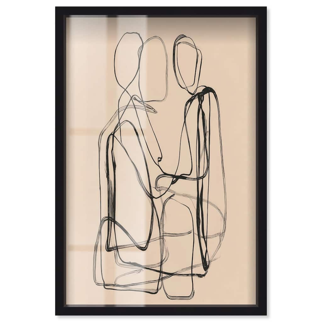 Embrace of Lines III Shadowbox by Art Remedy
