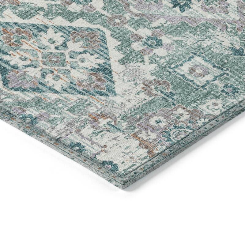 HomeRoots Floral Medallion Traditional Rectangle Outdoor Rug