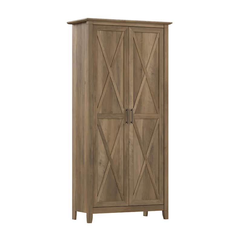 Key West Tall Storage Cabinet with Doors and Shelves by Bush Furniture