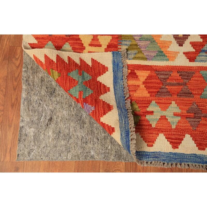 Kilim Oriental Area Rug Flatweave Tribal Multi-Color Wool Carpet - 8'5"x 9'11"