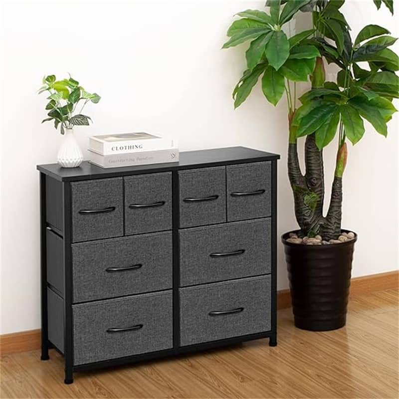 Wide Fabric Storage and Organization - Grey (8-drawers)
