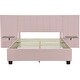 preview thumbnail 3 of 64, Upholstered Platform Bed with Soft Oversized Headboard and Storage Shelves