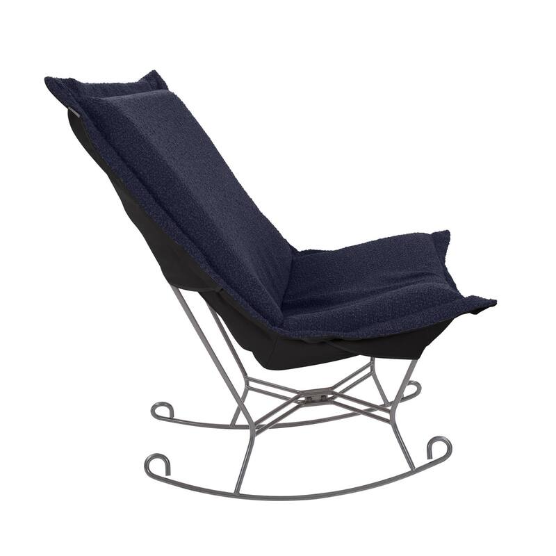 Allan Andrews Scroll Puff Rocker with Titanium Frame, Barbet Collection