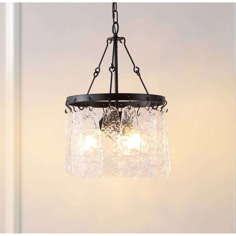 SAFAVIEH Thryssa 3-light 15-inch Chandelier - Black/Clear - 14"W x 14"D x 87"H