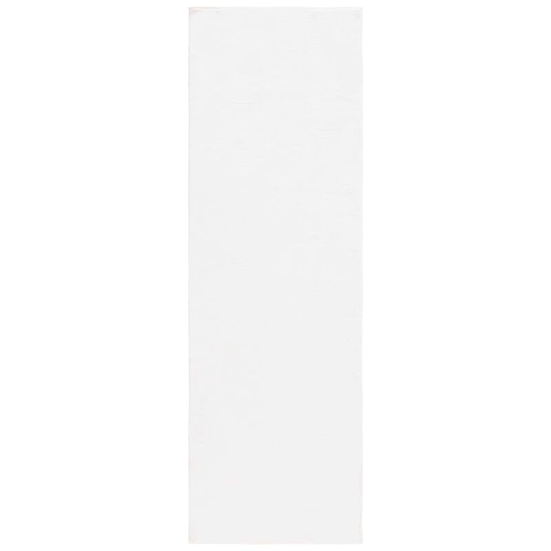 SAFAVIEH Faux Rabbit Auzinda Washable Fur Solid Shag Rug - 2'6" x 8' Runner - Off White