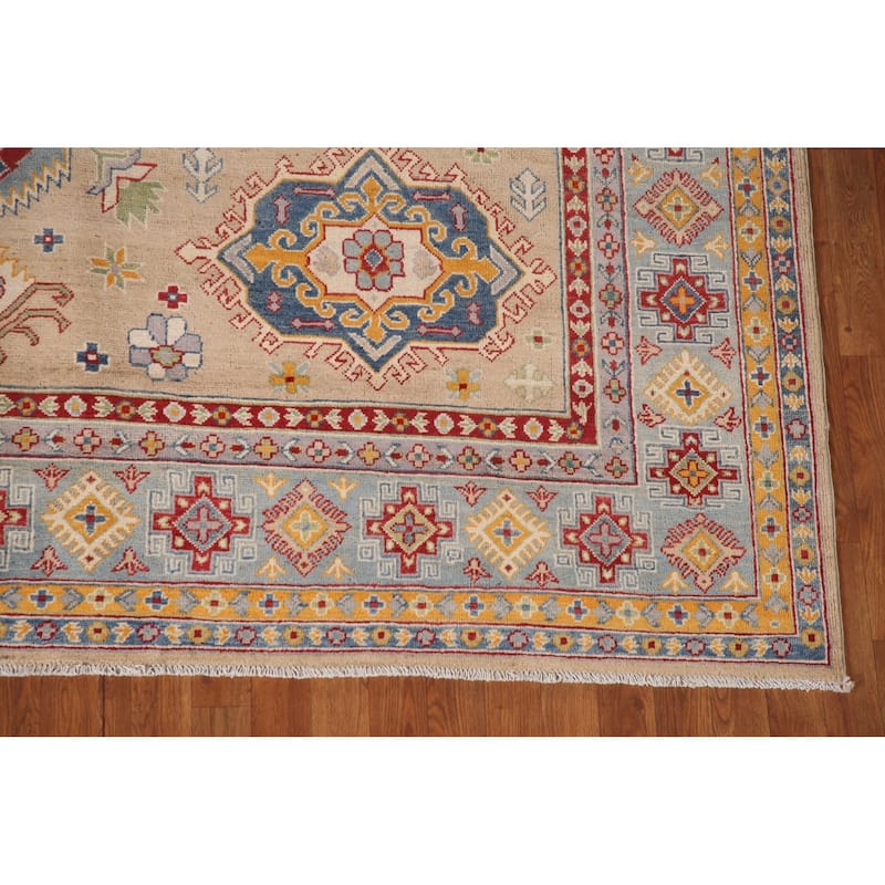 Geometric Kazak Area Rug Handmade Bedroom Wool Carpet - 8'4" x 11'3"