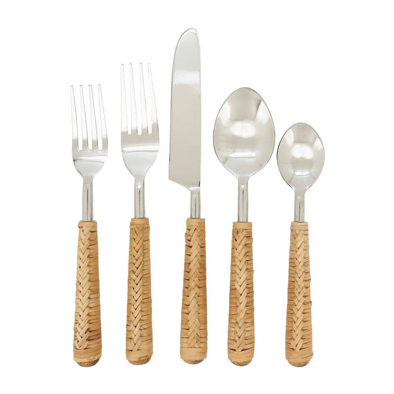 Natural Grain Wicker Flatware (Set of 5) - Natural