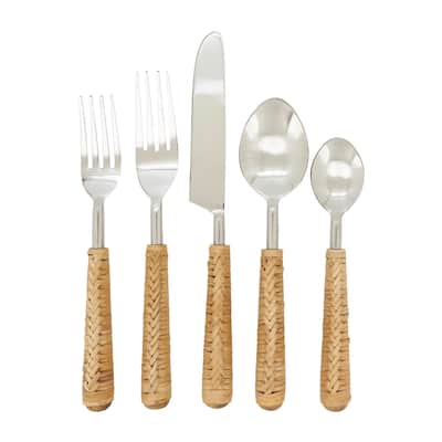 Natural Grain Wicker Flatware (Set of 5)