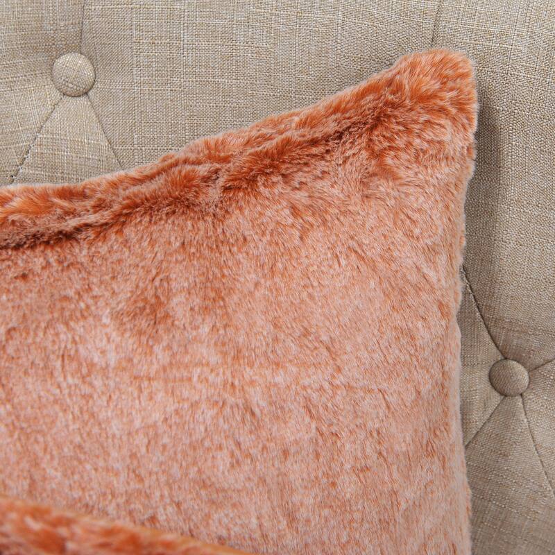 Tip Dyeing Light Fauxfur Square Pillow Covers set of 2, NO INSERT