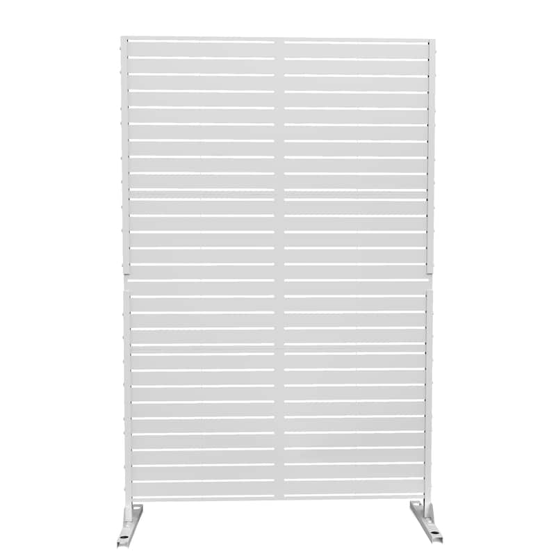 Outdoor 76''H Metal Privacy Screen Panel Free Standing