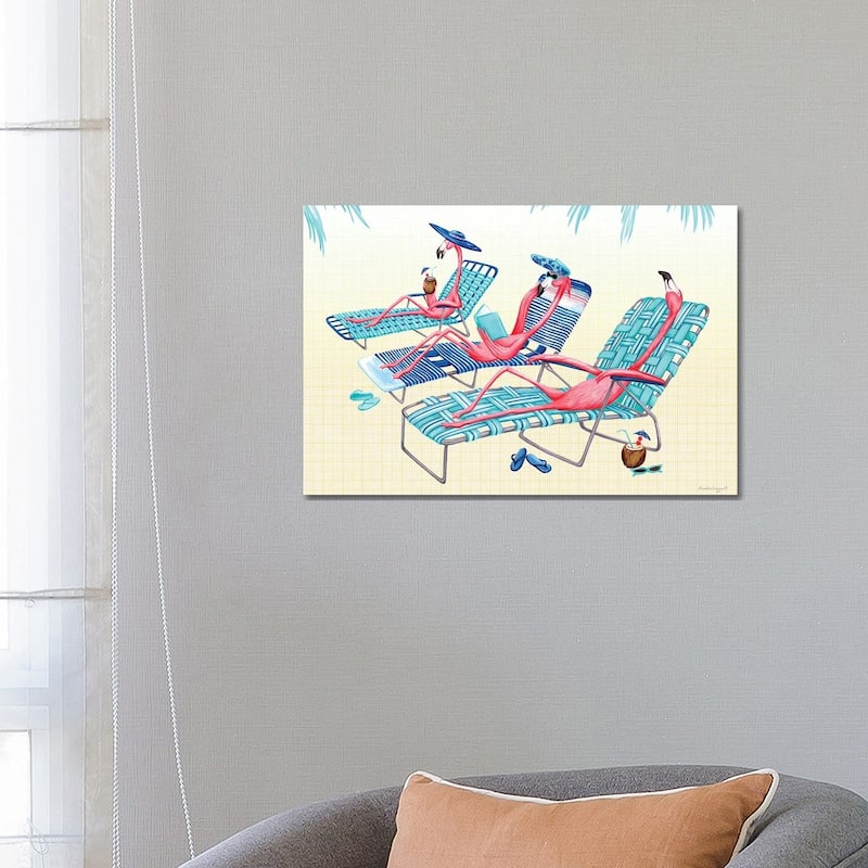 iCanvas "Flamingos Beach" by Amelie Legault Canvas Print - 18x26x1.5
