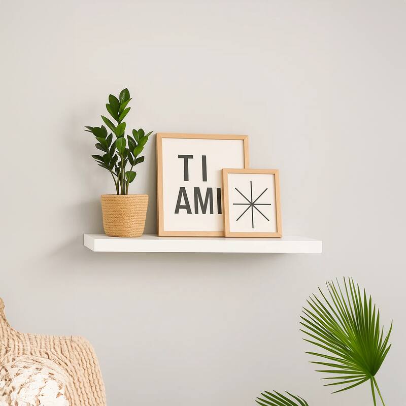 Gima Hanging Wall Shelf, Honeycomb MDF, White, Rectangular 47 Inch