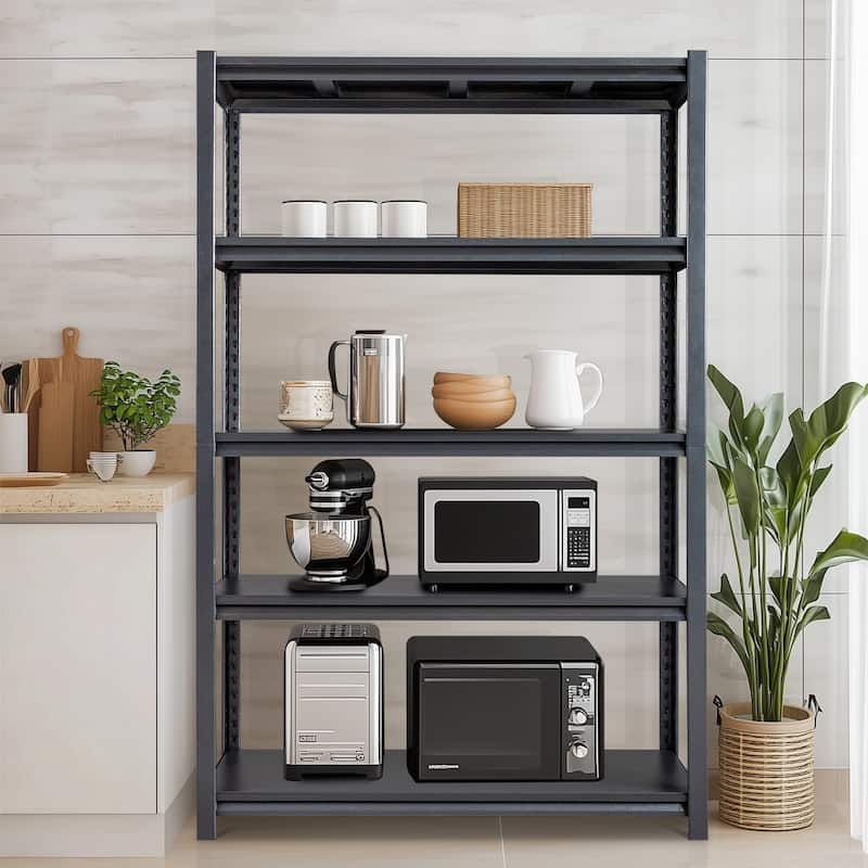 Versatile 5-Tier Metal Storage Rack for Tools Equipment Pantry Items or Warehouse Organization - (78 x 47.2 x 18) in