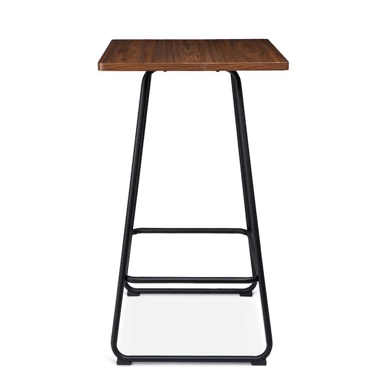 Glitzhome Small Space Set of 3 Swivel High Bar Stool Kitchen Chairs & Square Wood Top Pub Table