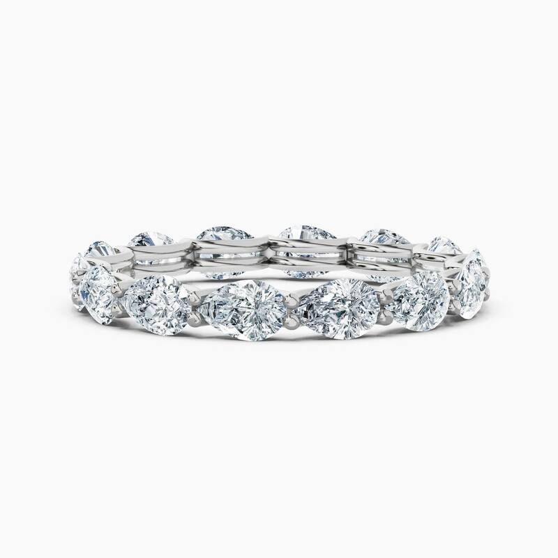 Auriya 14k Gold Pear East-West Lab Grown Diamond Eternity Band 1.70 - 6.75 ct. tw. (F-G, VS) - 2.10 ct. wt. - 7.5 - White