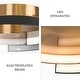 preview thumbnail 10 of 13, Modern 12" W LED Drum Flush Mount Black Brushed Gold Ceiling Light - 12" D x 3.5" H