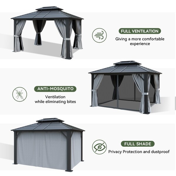 海外輸入 インボイス Hardtop Sale On - Canopy Roof Double Steel Outdoor Gazebo, スカルプケア