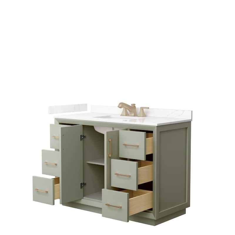 Strada 48-inch Single Vanity, Quartz Top