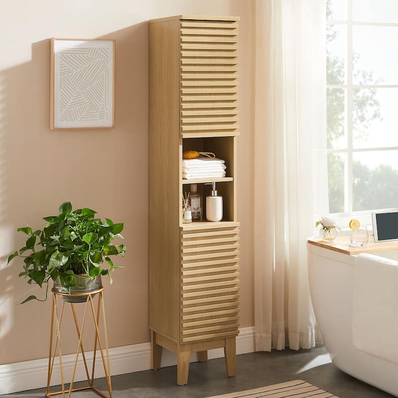 Render Tall Narrow Bathroom Storage Cabinet