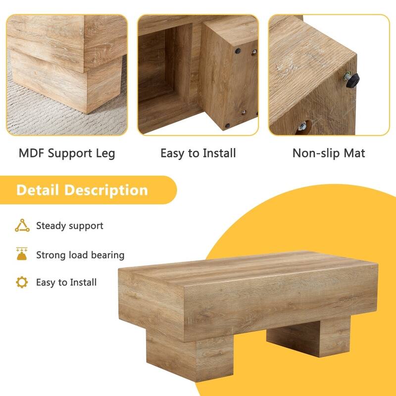 Modern Simple Light Wood Texture MDF Coffee Table