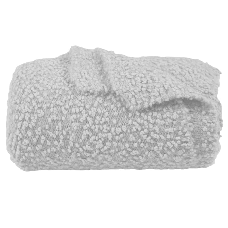 HiEnd Accents Pebble Creek Nubby Knit Super Soft Throw Blanket, 50" x 60" - Gray