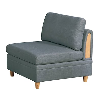 Dorris Fabric Upholstered Modular Armless Chair with Solid Wood Decoration