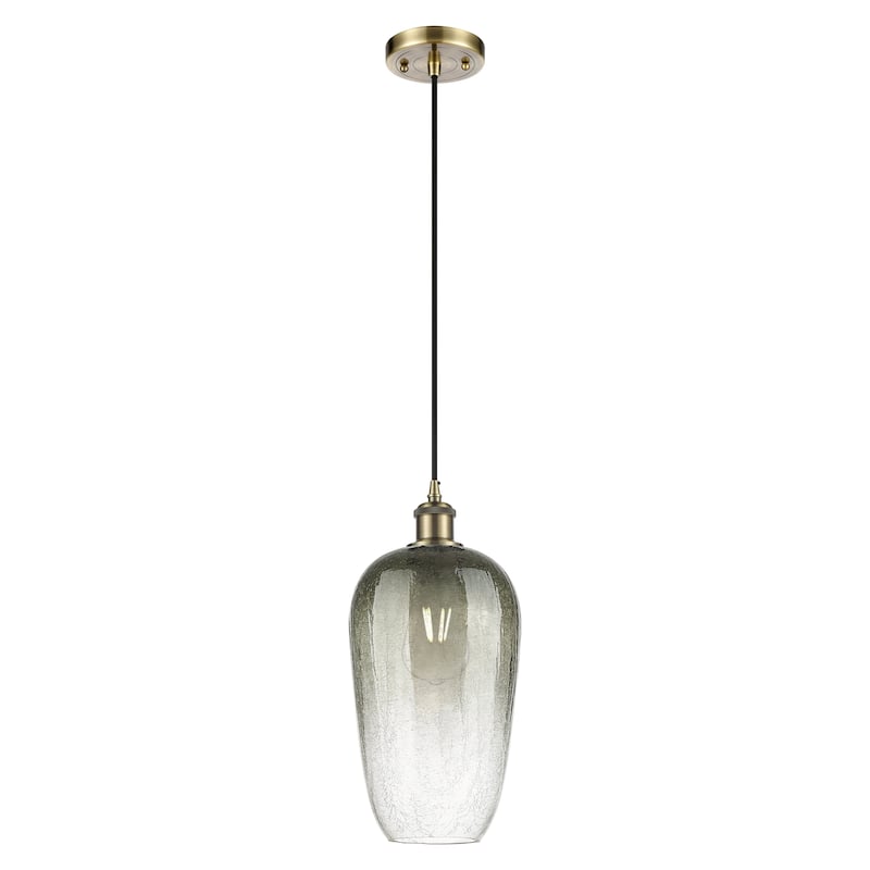 Innovations Lighting Endless Possibilities Ballston - Brookhaven Flute - 1 Light 7" Cord Hung Mini Pendant - Antique Brass/Slate