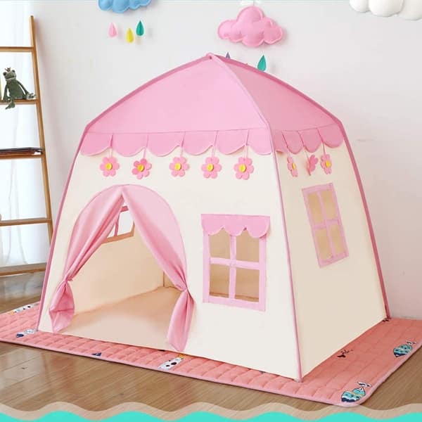 slide 2 of 7, Play Tent for Kids Flower Castle Kids Tent Princess Castle Tent Play Tents - Kids