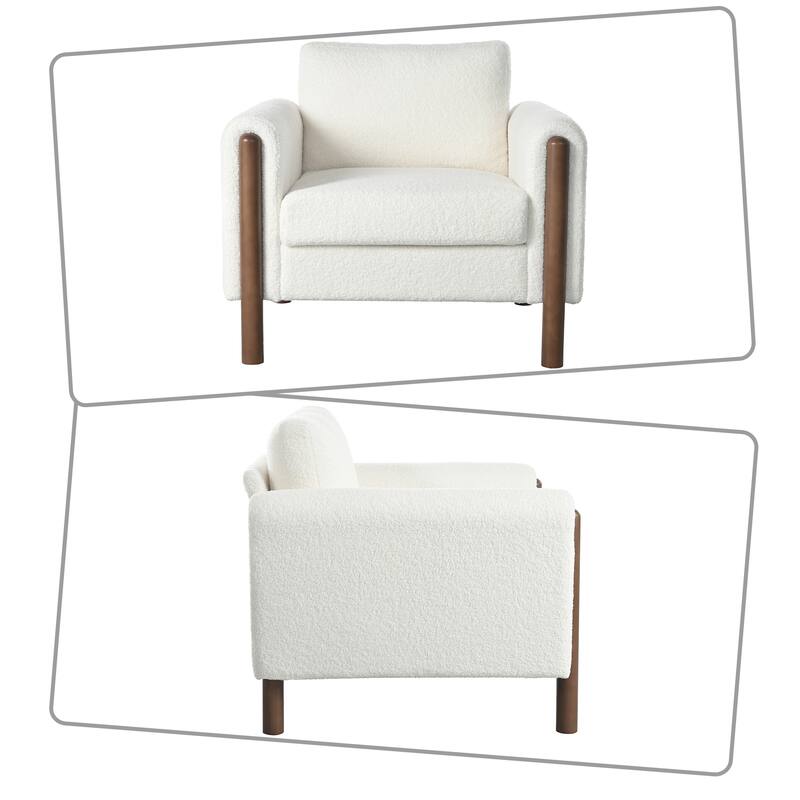 Modern style lounge sofa chair with wooden legs and upholstered backrest suitable for bedroom study living room lounge