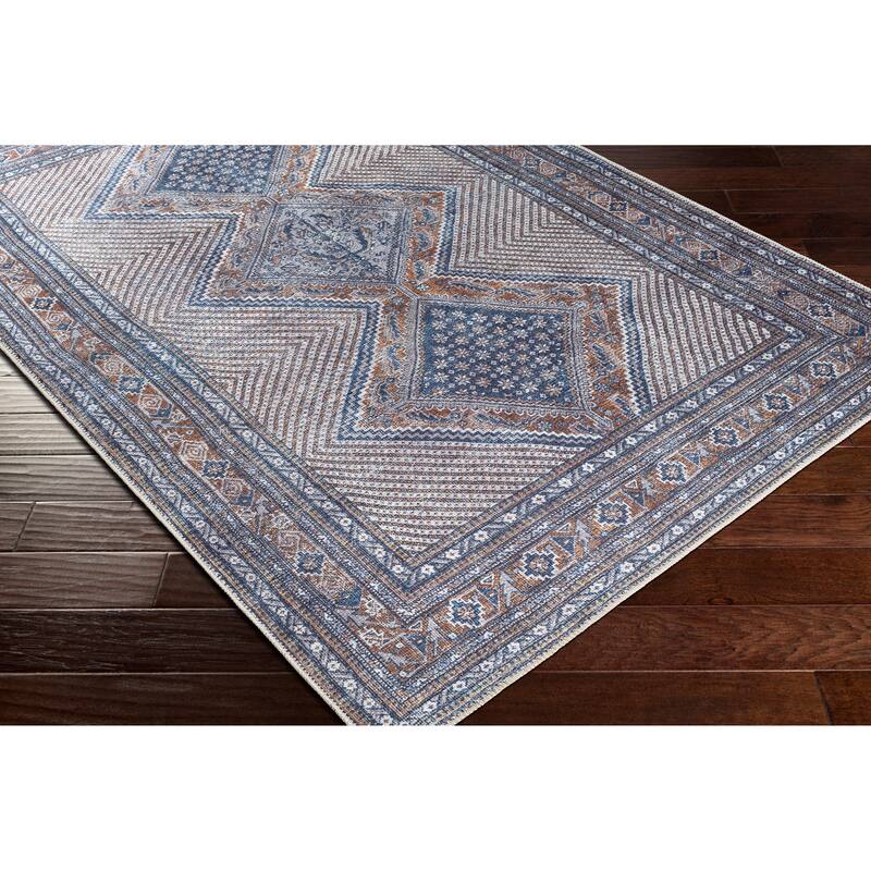 Livabliss Silvia Vintage Medallion Printed Machine Washable Area Rug