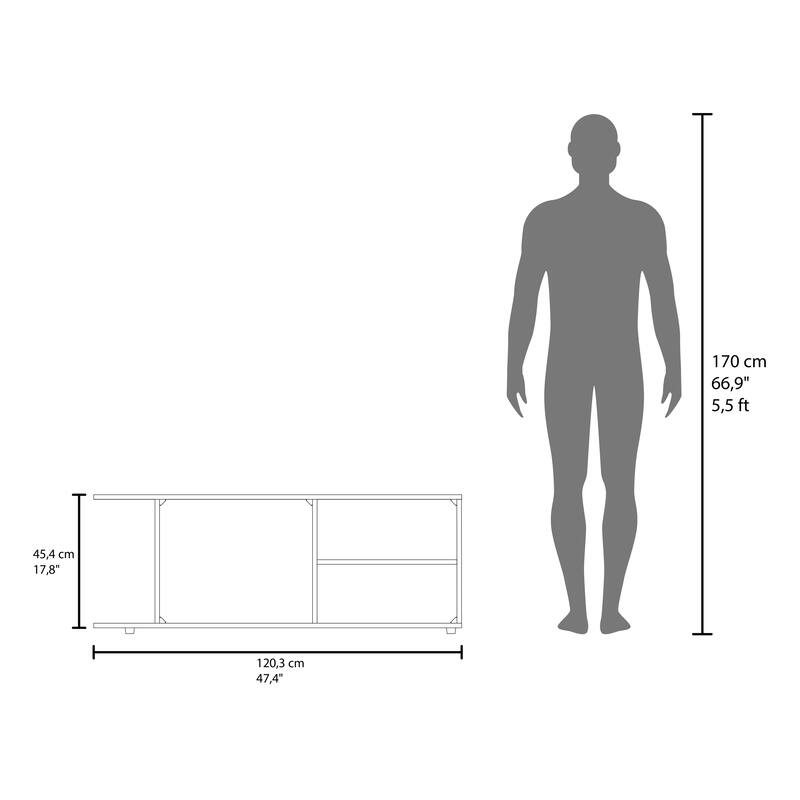 Modern TV Stand for 60-69 Inch TVs, 5 Open Shelves for Storage, Stylish and Functional Entertainment Center