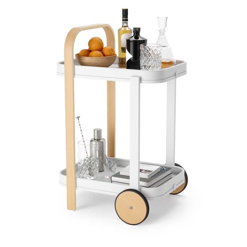 Umbra 1015392 Bellwood 17" Wide Steel and Wood Serving Cart with