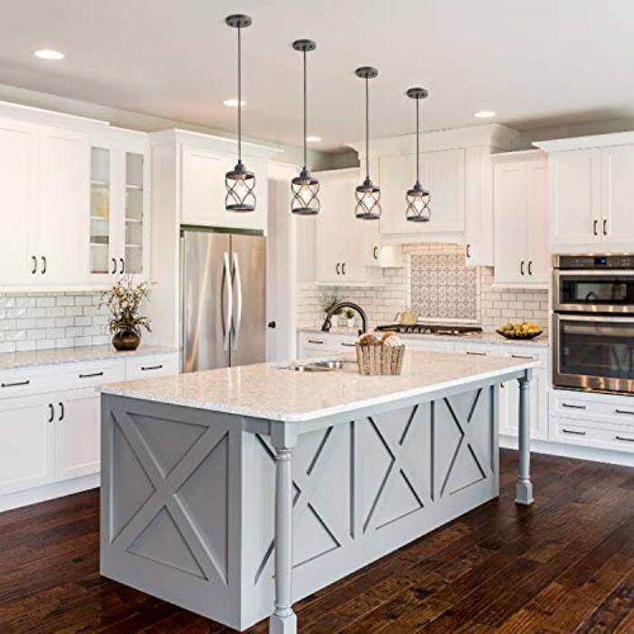 Farmhouse mini industrial island pendant light fixture