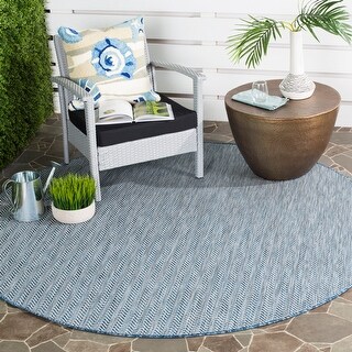 Safavieh Safavieh Courtyard Carolann Indoor Outdoor Rug 6 7 X 6 7 Round Navy Grey From Overstock Com Daily Mail