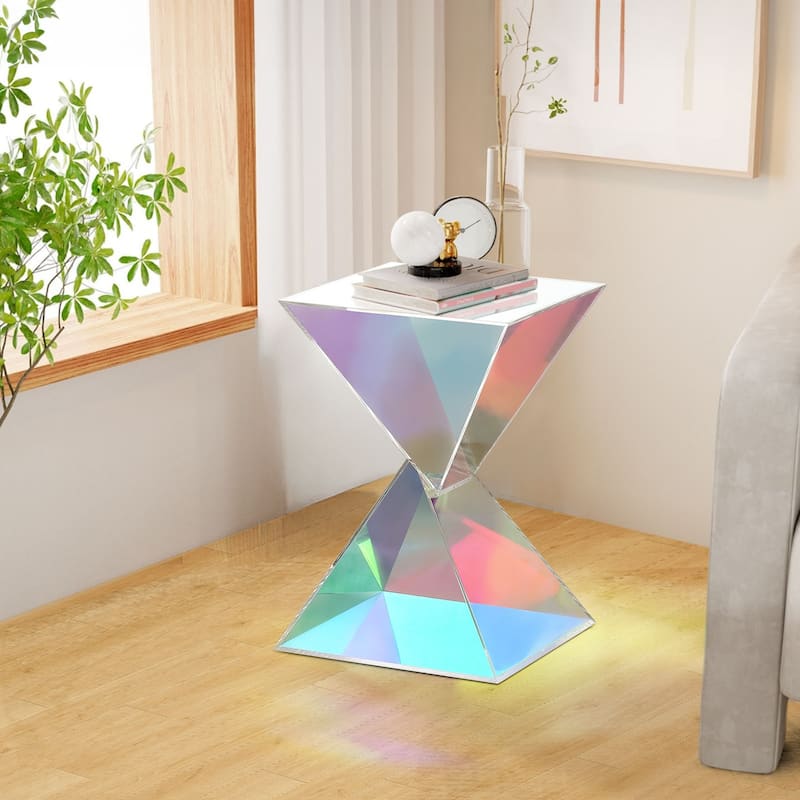 Modern Acrylic Accent End Table, Outdoor Side Tables - 18.11"H x 12.6"W x 12.6"L