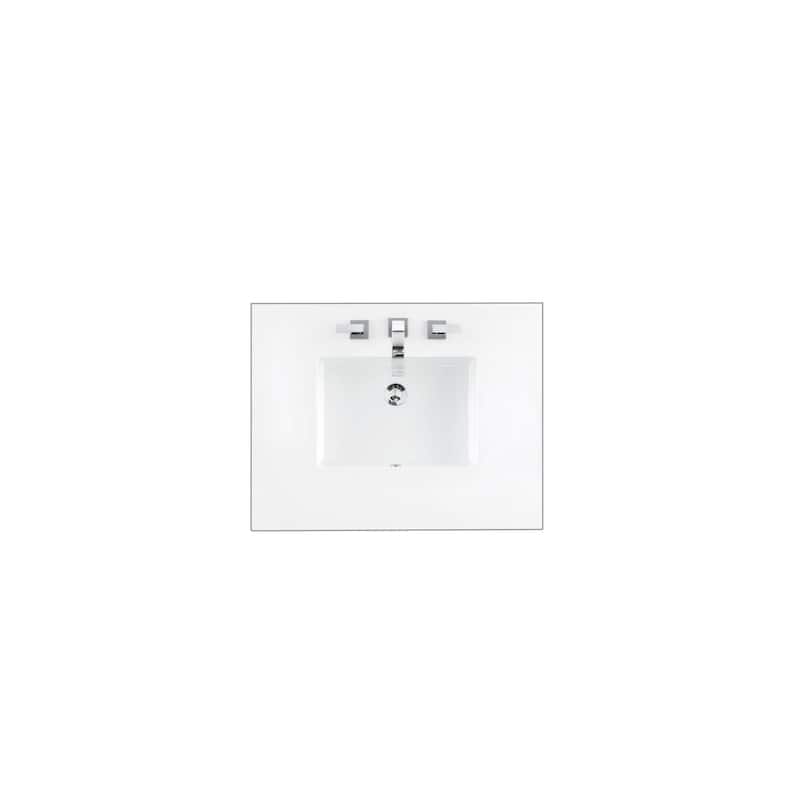 James Martin Vanities Copper Cove Encore 86" Double Vanity Set with Makeup Table, Bright White