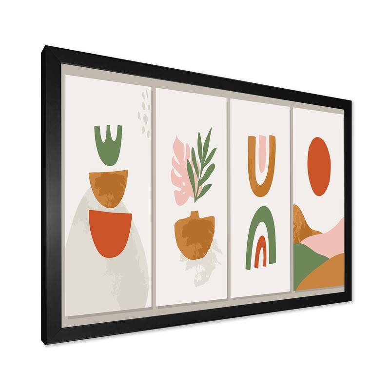 Designart "Minimalistic Compostion of Organic Shapes VI" Modern Framed Art Print
