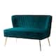 Monica Mid-century Channel Tufted Upholstered Loveseat - TEAL