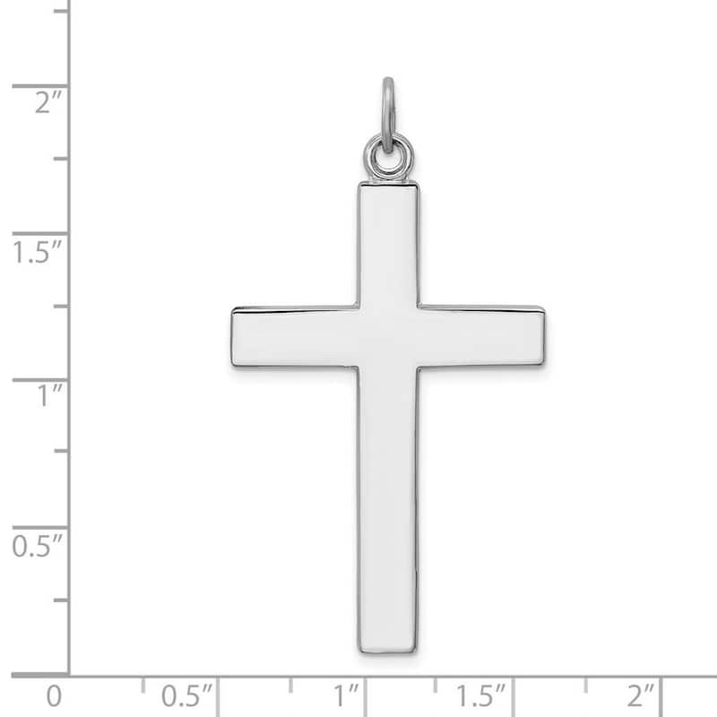 Curata 925 Sterling Silver 18" Cross with Lords Prayer Unisex Necklace - 44x26mm